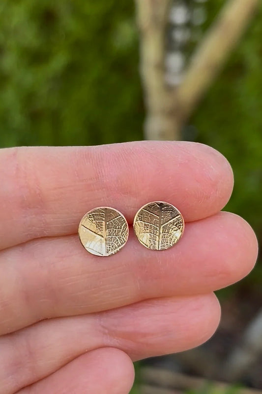 Leaf Imprint Disc Studs
