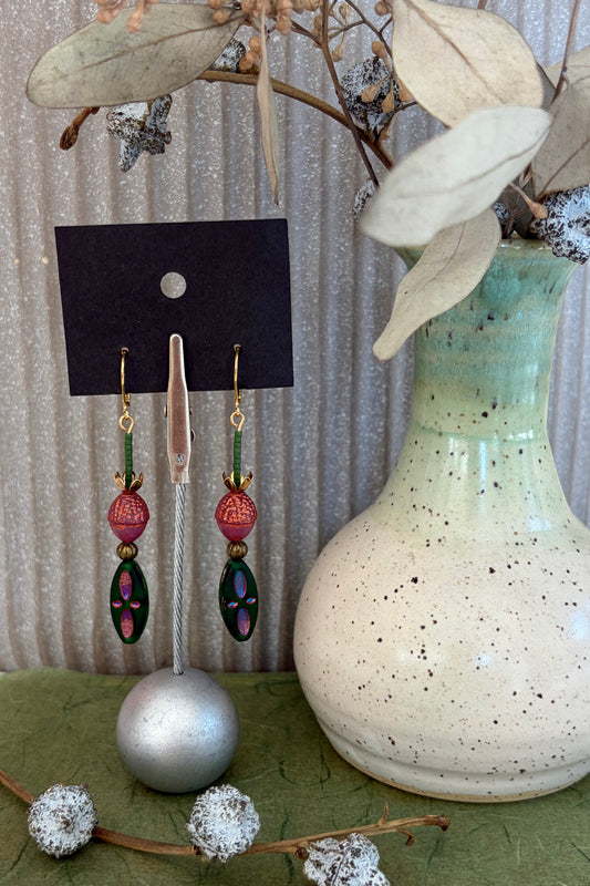 Beaded Czech Glass Earrings