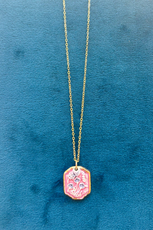 Framed Floral Necklace