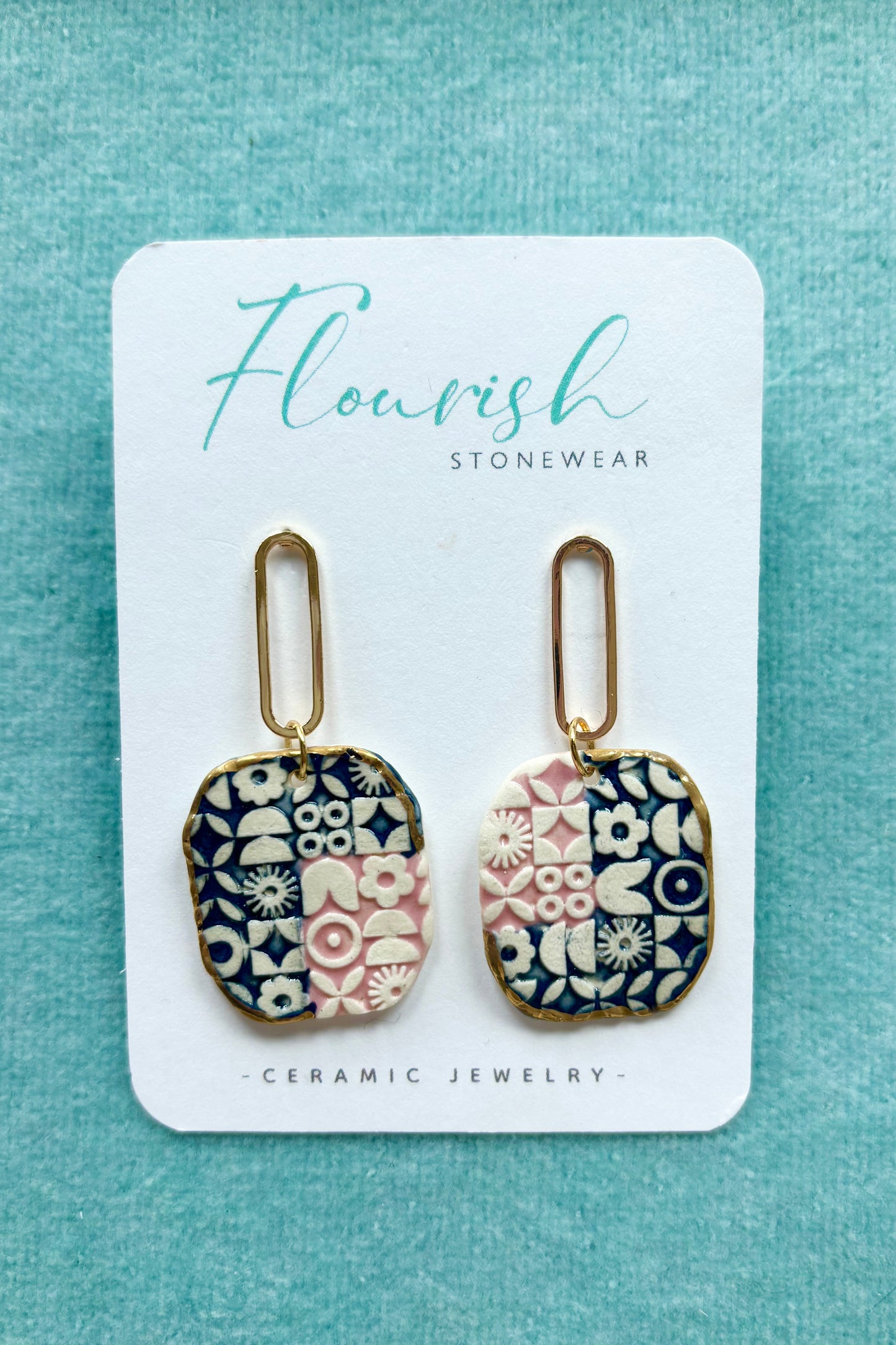 Scandinavian Ceramic Square Dangles