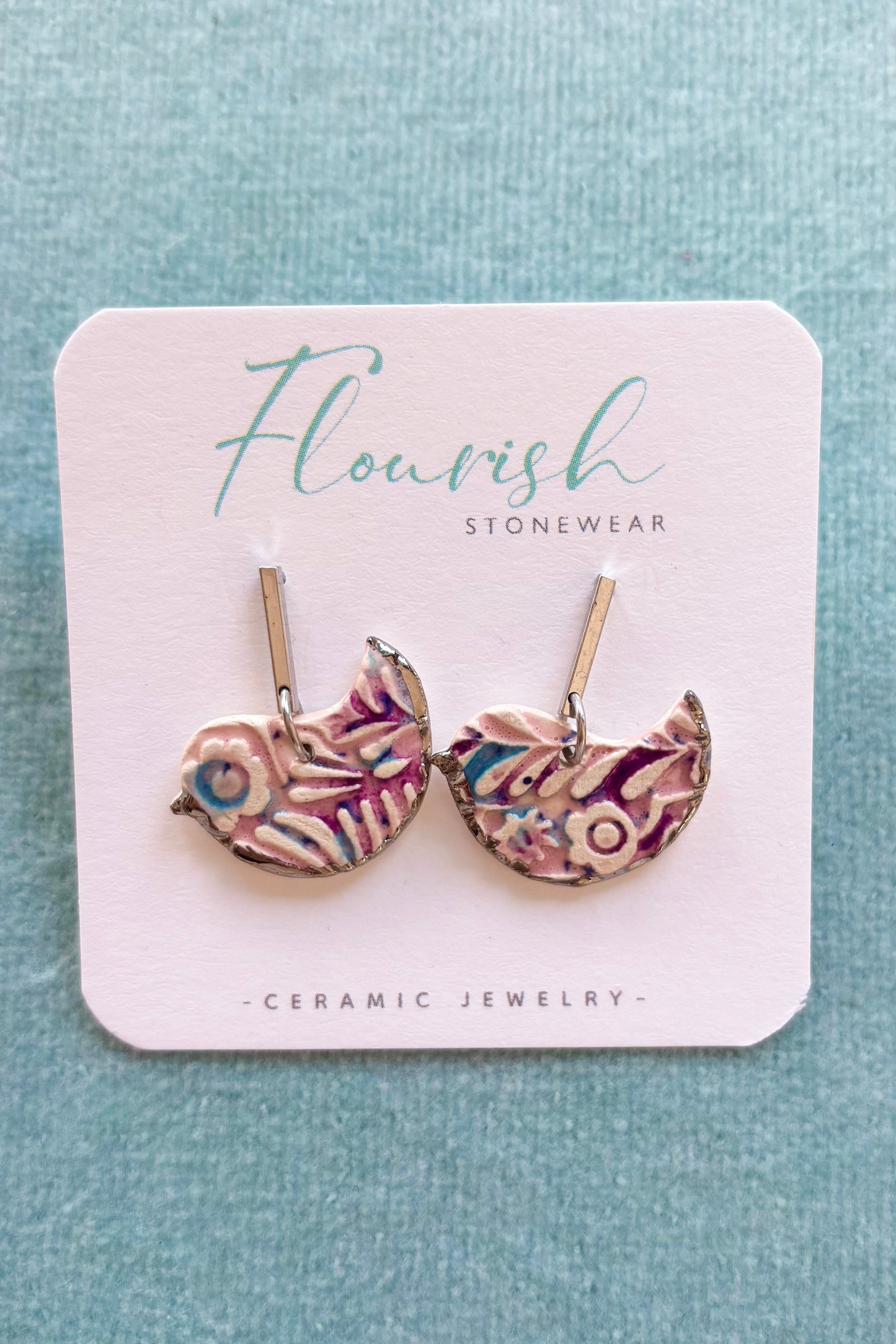 Whimsical Bird Dangle Earrings