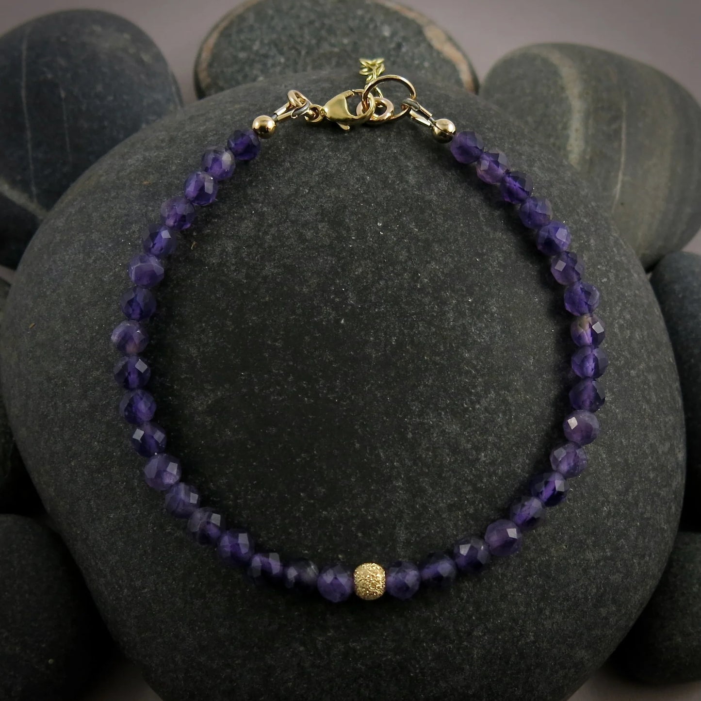 Adjustable Gemstone Bead Bracelets • 14K Gold Fill