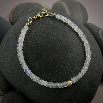 Adjustable Gemstone Bead Bracelets • 14K Gold Fill