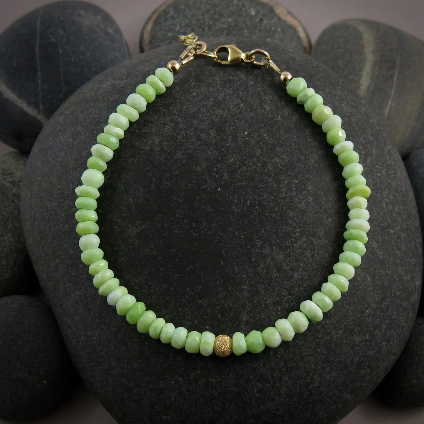 Adjustable Gemstone Bead Bracelets • 14K Gold Fill