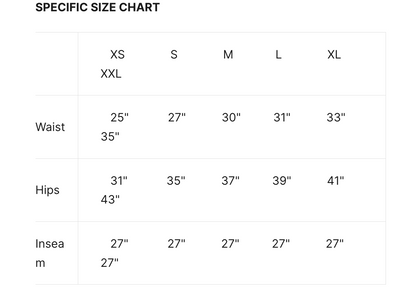 Potton Pants by Message Factory size chart