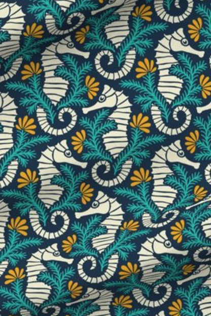 Mandala Deep Sea Tee, Seahorse pattern swatch 