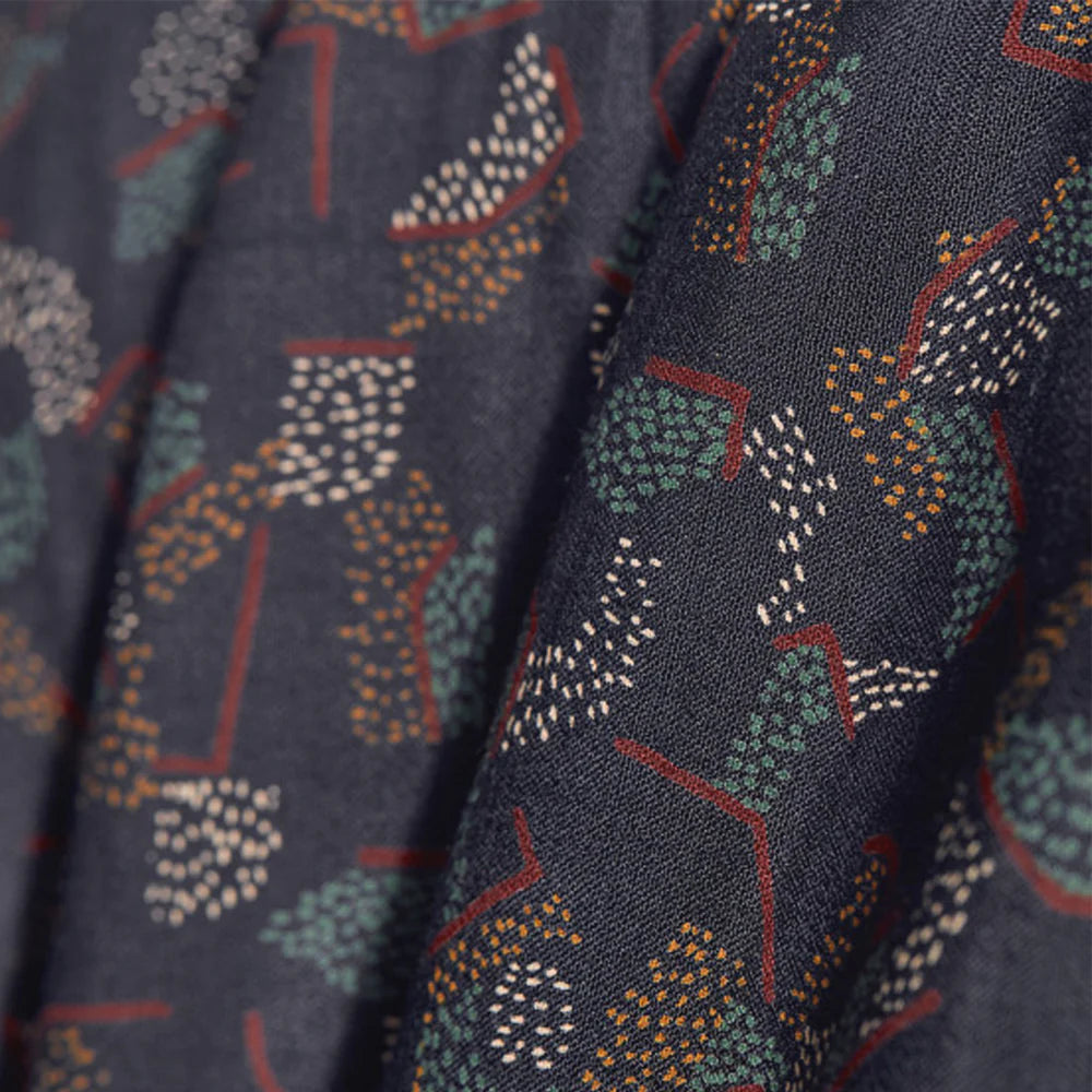 Night Hex print swatch for the Cecil Box Blouse by Mandala