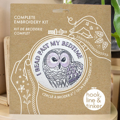 I Read Past My Bedtime Complete Embroidery Kit