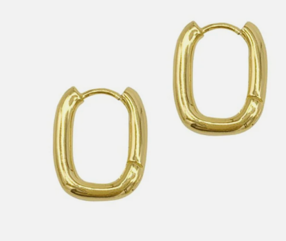 Classic PaperClip Puffy Hoop- Steel Hypoallergenic