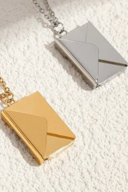 Love Letter 14K Gold Steel Necklace