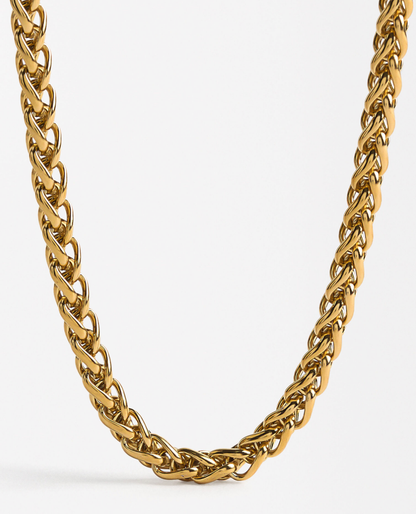 Spiga Rope Stainless Steel 14K Gold Necklace