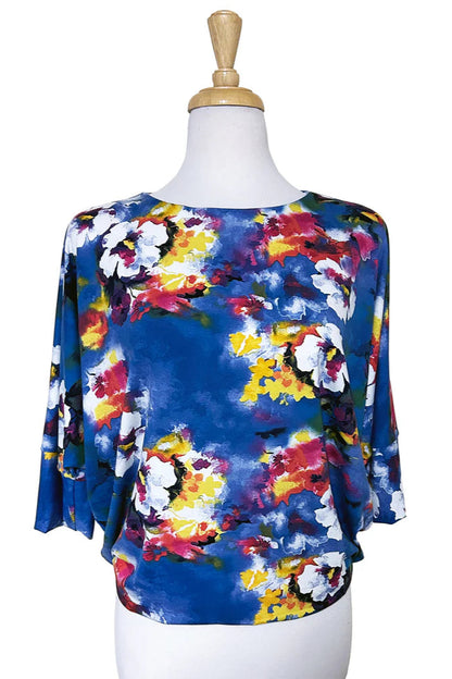 Batwing Top-Cobalt Floral
