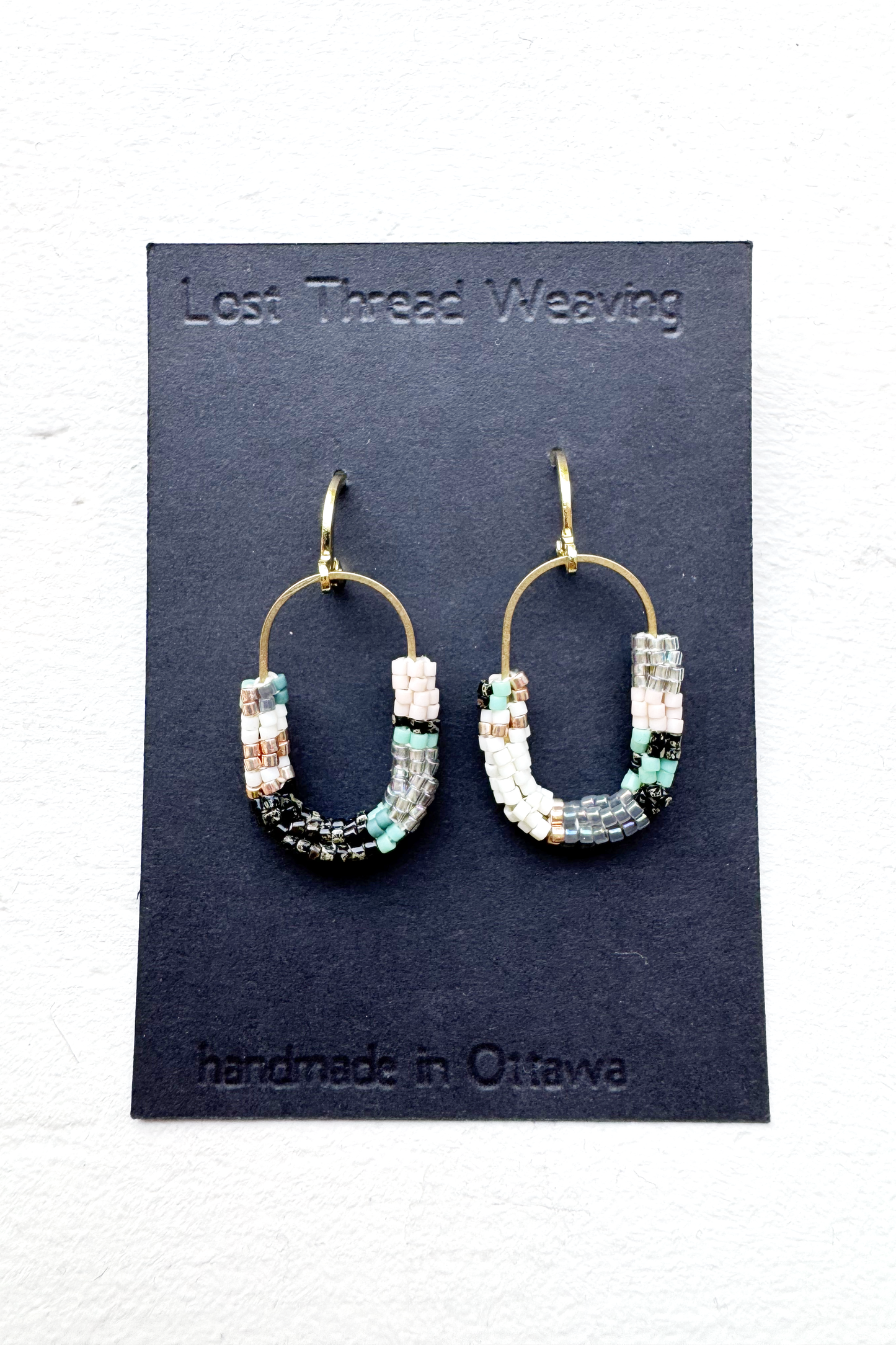 Beaded Tube Capsule Earrings