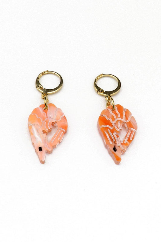 Mini Shrimp Charm Earrings
