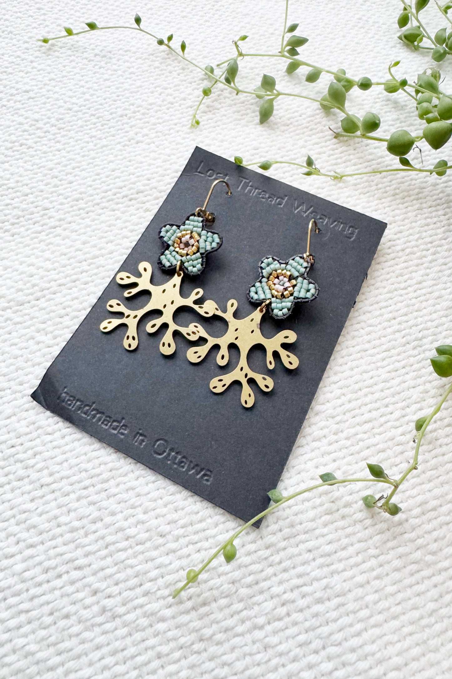 Blossom Dangle Earrings - Oxidized Black Frame