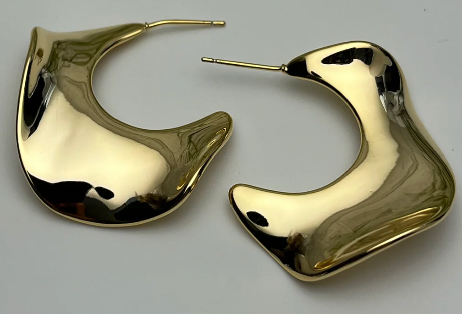 Olinka Wave Organic Sculptural Hoop Earrings