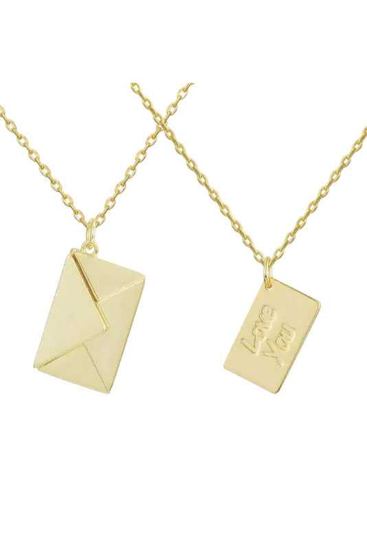 Love Letter 14K Gold Steel Necklace