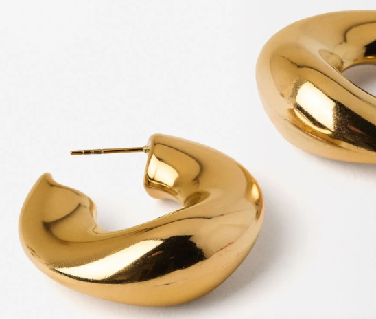 Wave Puffy Hoop | Steel Earrings