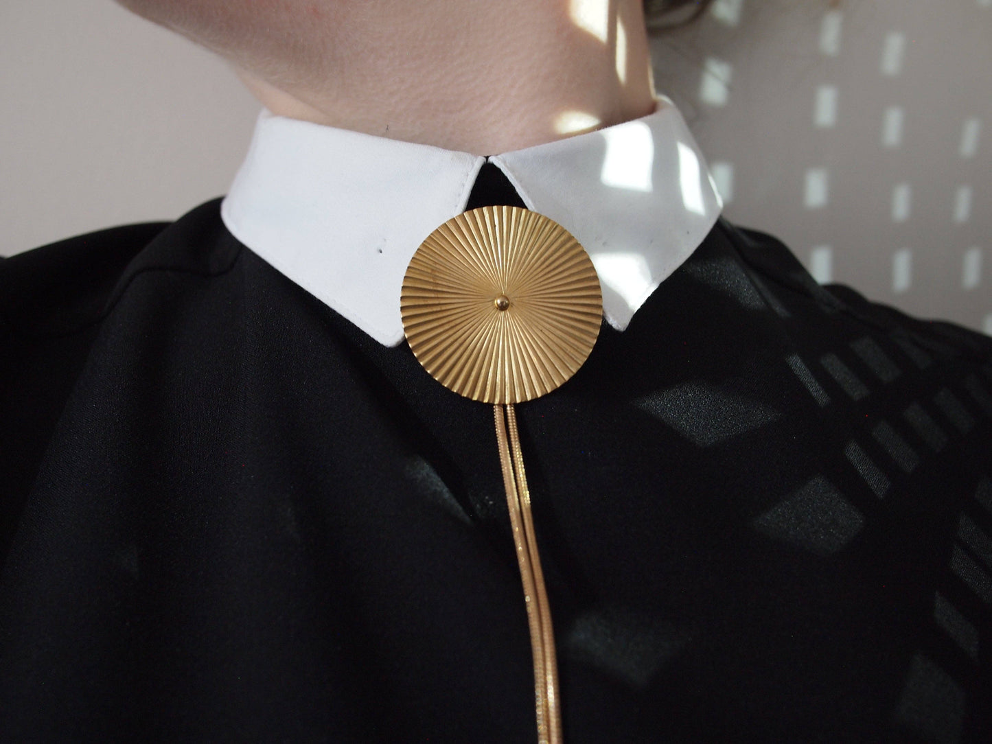 TROLLOP Black & Gold Bolo Tie
