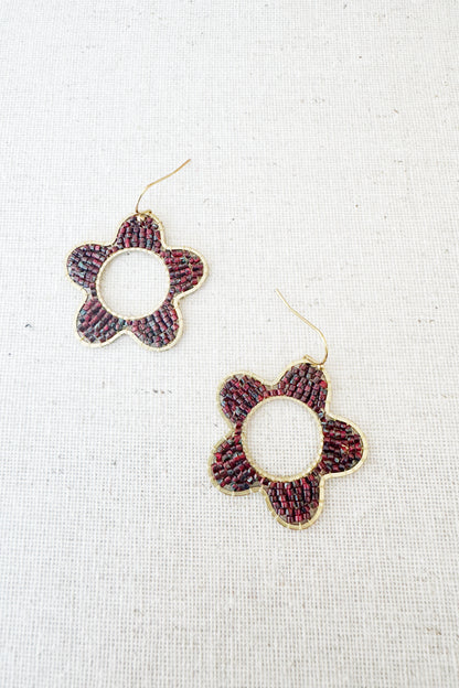 Mod Colour Pop Beaded Flower Earrings