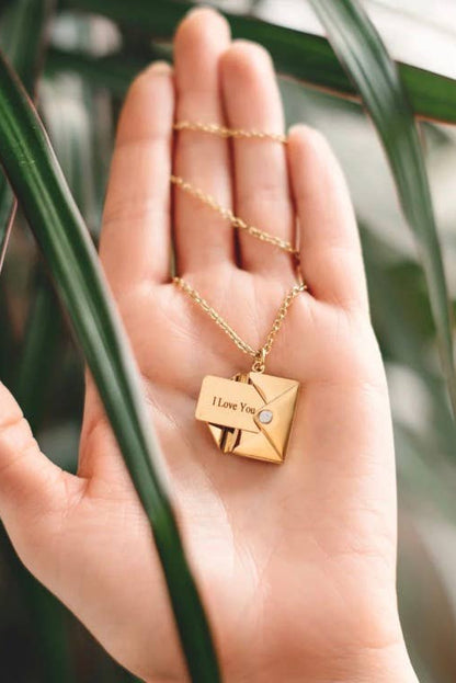 Love Letter 14K Gold Steel Necklace