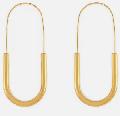 Paperclip Stainless Steel Hoop Earring
