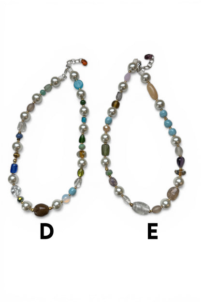 Vintage Glass & Resin, Large Pearl Necklaces