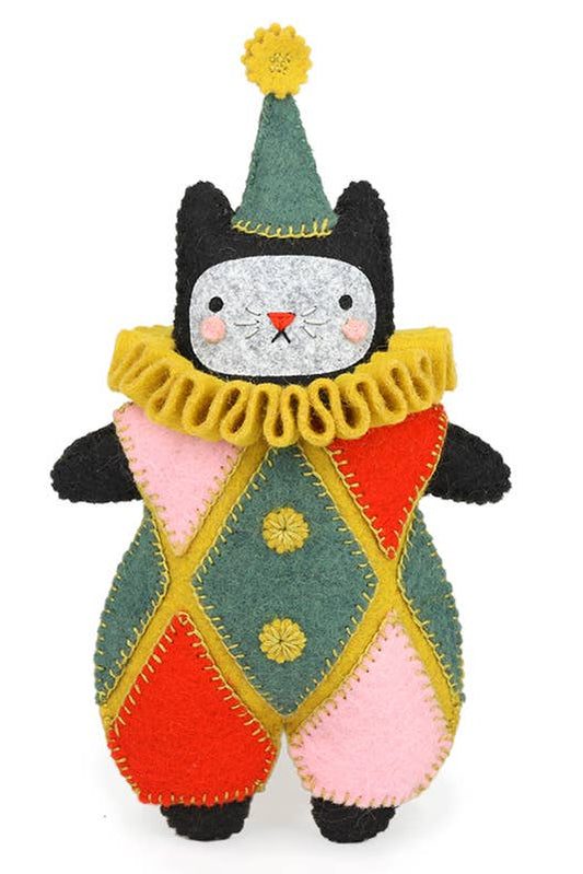 Harlequin Cat Felt Doll Kit