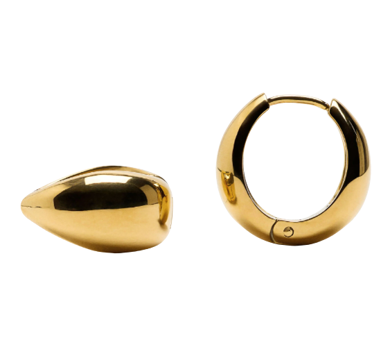 MayMay Teardrop Bold Mini Hinge Hoop Earring | 18K PVD Steel