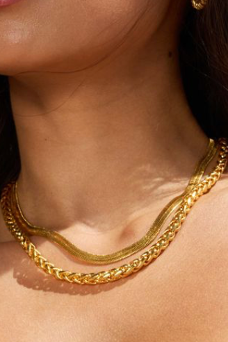 Spiga Rope Stainless Steel 14K Gold Necklace