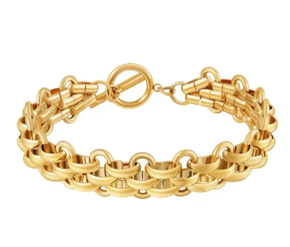 Estate Panther Chain Link  Bracelet 14K Gold