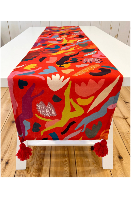 All the Way Table Runner with Pompoms