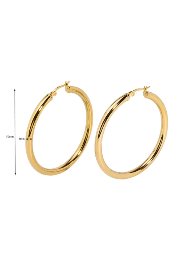 Porto Chunky Classic Hoop Earrings 