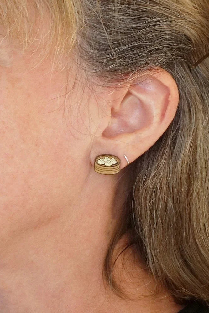 Person wearing a Dumpling Earring by Lilipop 