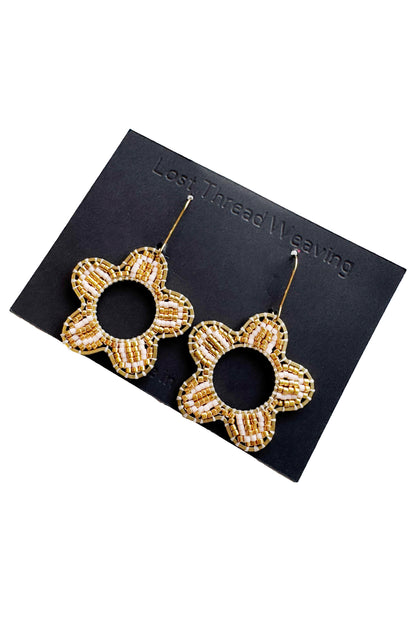 Mod Colour Pop Beaded Flower Earrings