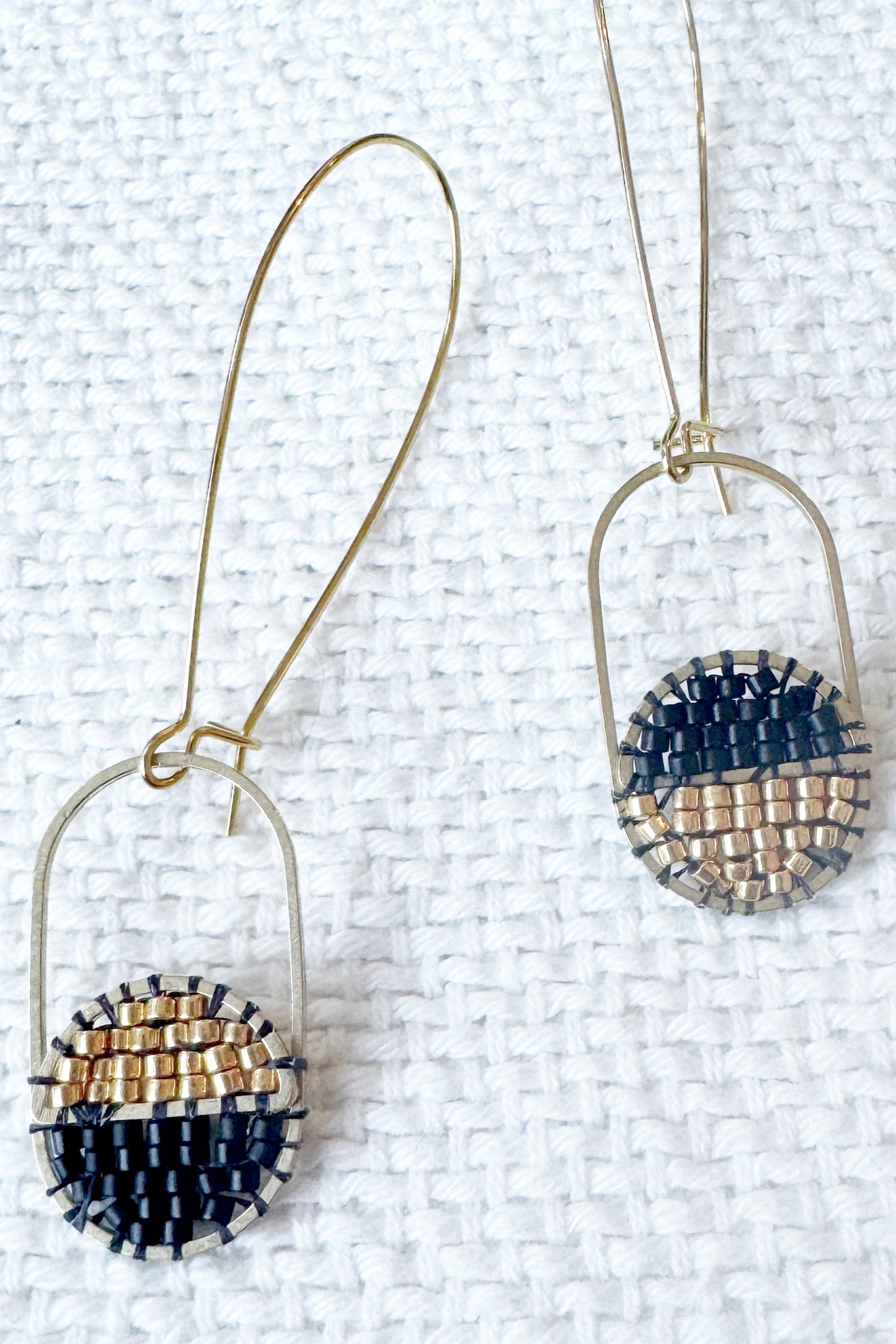 Colour Block Split Circle Capsule Earrings