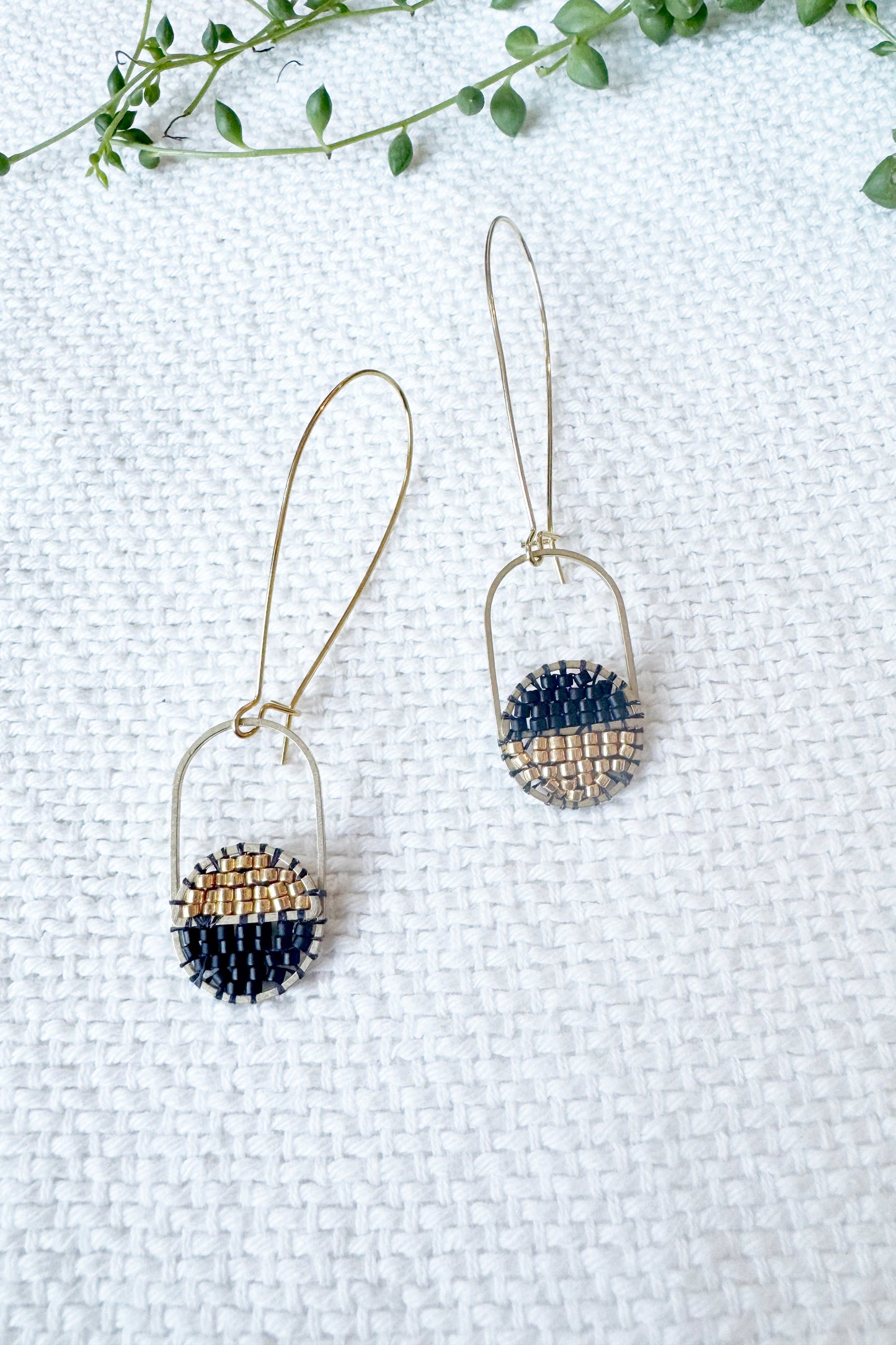 Colour Block Split Circle Capsule Earrings