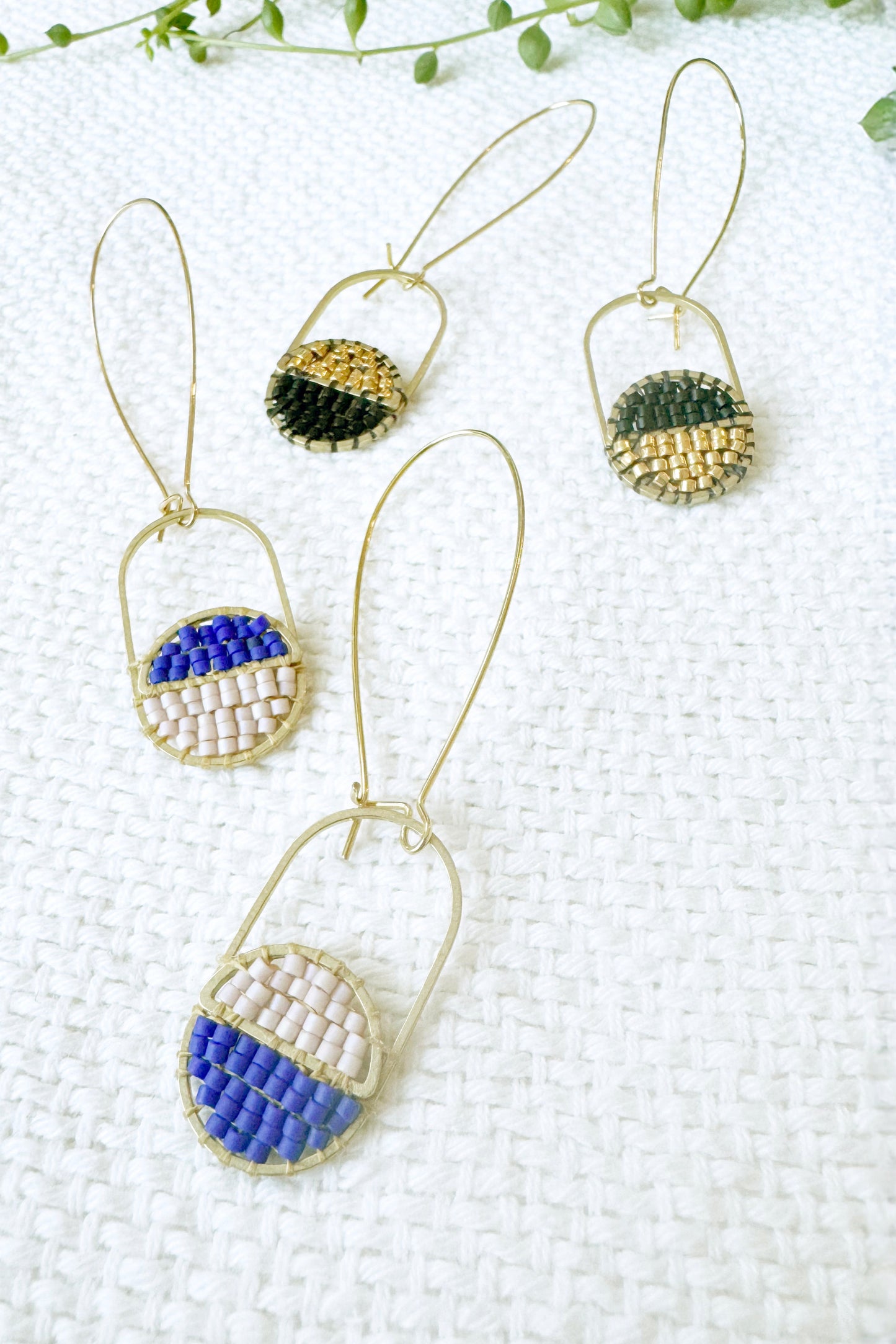 Colour Block Split Circle Capsule Earrings