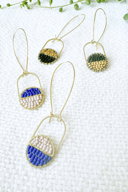 Colour Block Split Circle Capsule Earrings