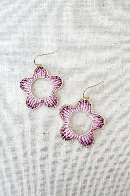 Mod Colour Pop Beaded Flower Earrings