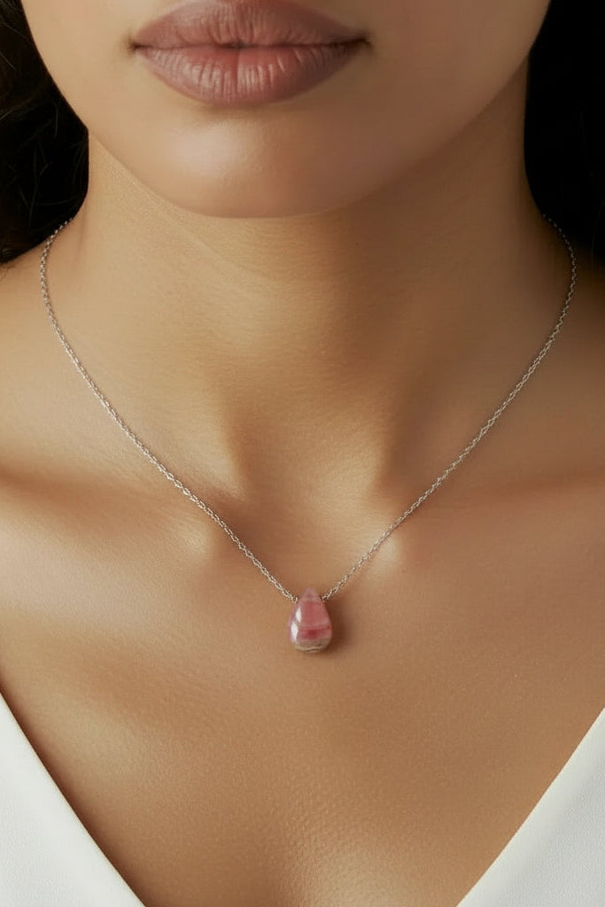 Rhea Single Stone Necklace Sterling Silver