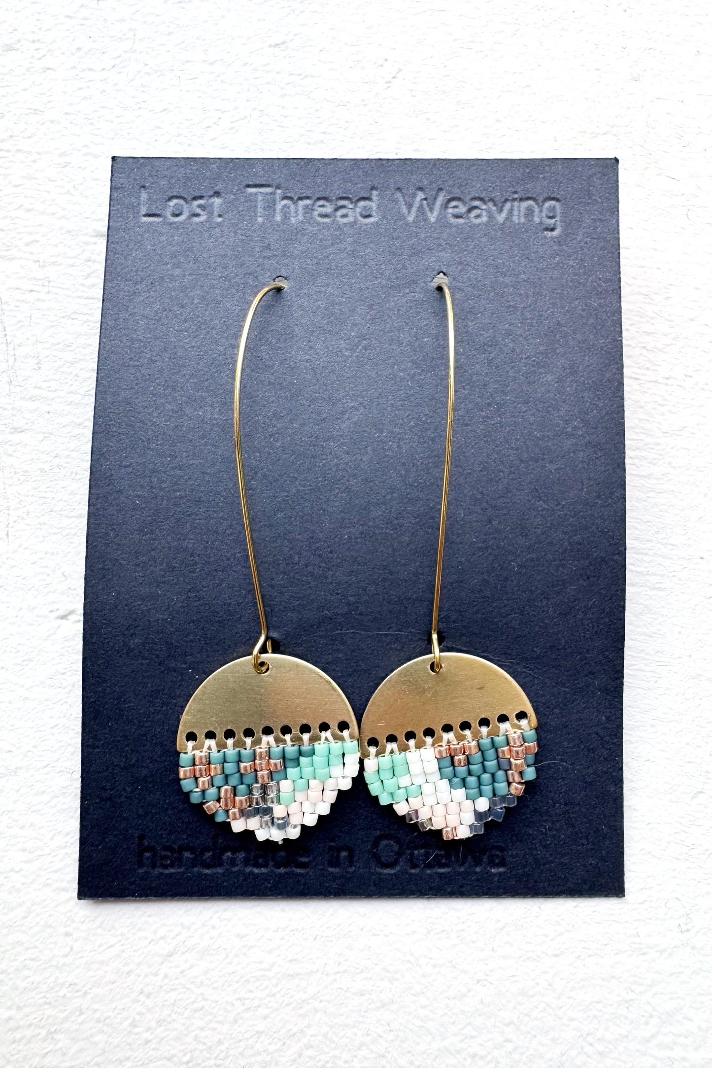 sally solid brass top beaded earrings