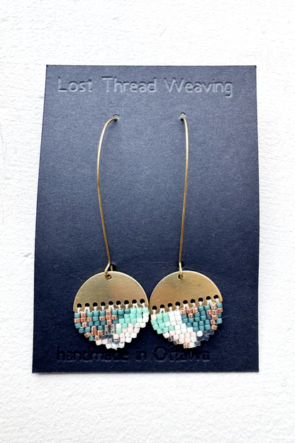 sally solid brass top beaded earrings