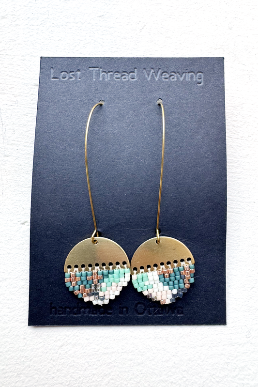 sally solid brass top beaded earrings